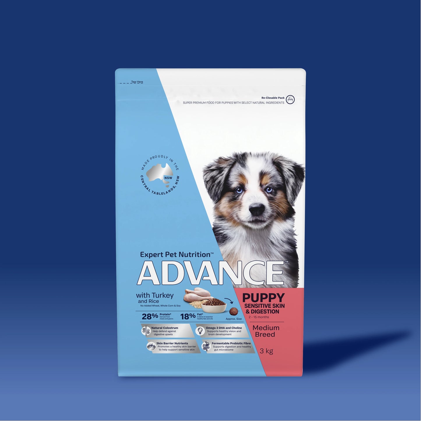 ADVANCE™ Sensitive Skin & Digestion Medium Puppy Turkey and Rice