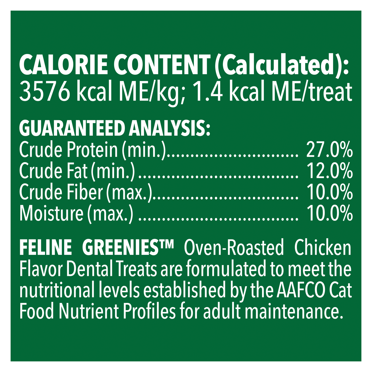 GREENIES Feline Dental Oven Roasted Chicken Cat Treats