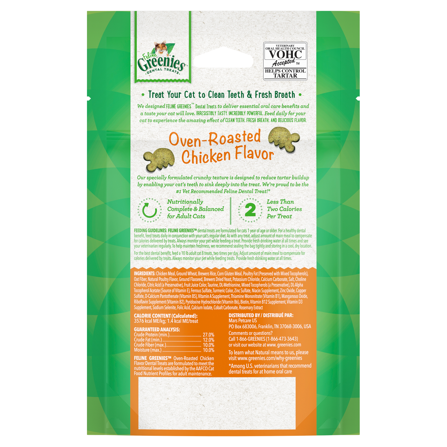 GREENIES Feline Dental Oven Roasted Chicken Cat Treats