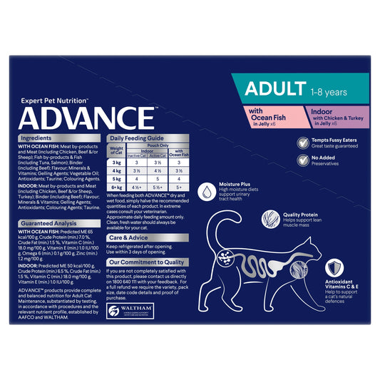 ADVANCE™ Adult  with Ocean Fish in Jelly & Indoor Cat Chicken & Turkey Pouches