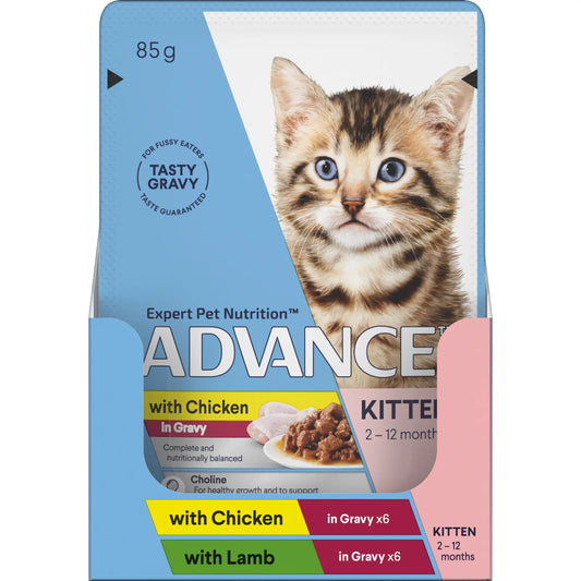 ADVANCE™ Kitten Chicken in Gravy & Lamb in Gravy Multipack Pouches