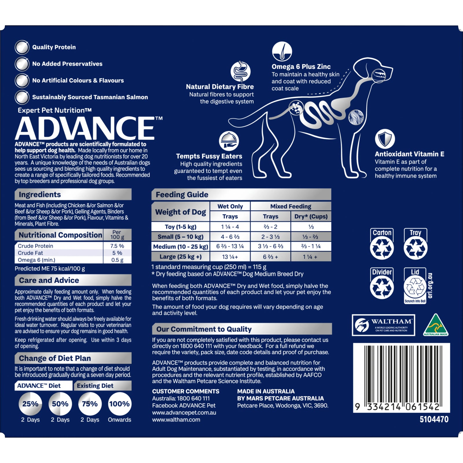 ADVANCE™ Adult All Breed Salmon Casserole Trays
