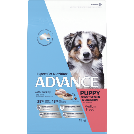 ADVANCE™ Sensitive Skin & Digestion Medium Puppy Turkey and Rice