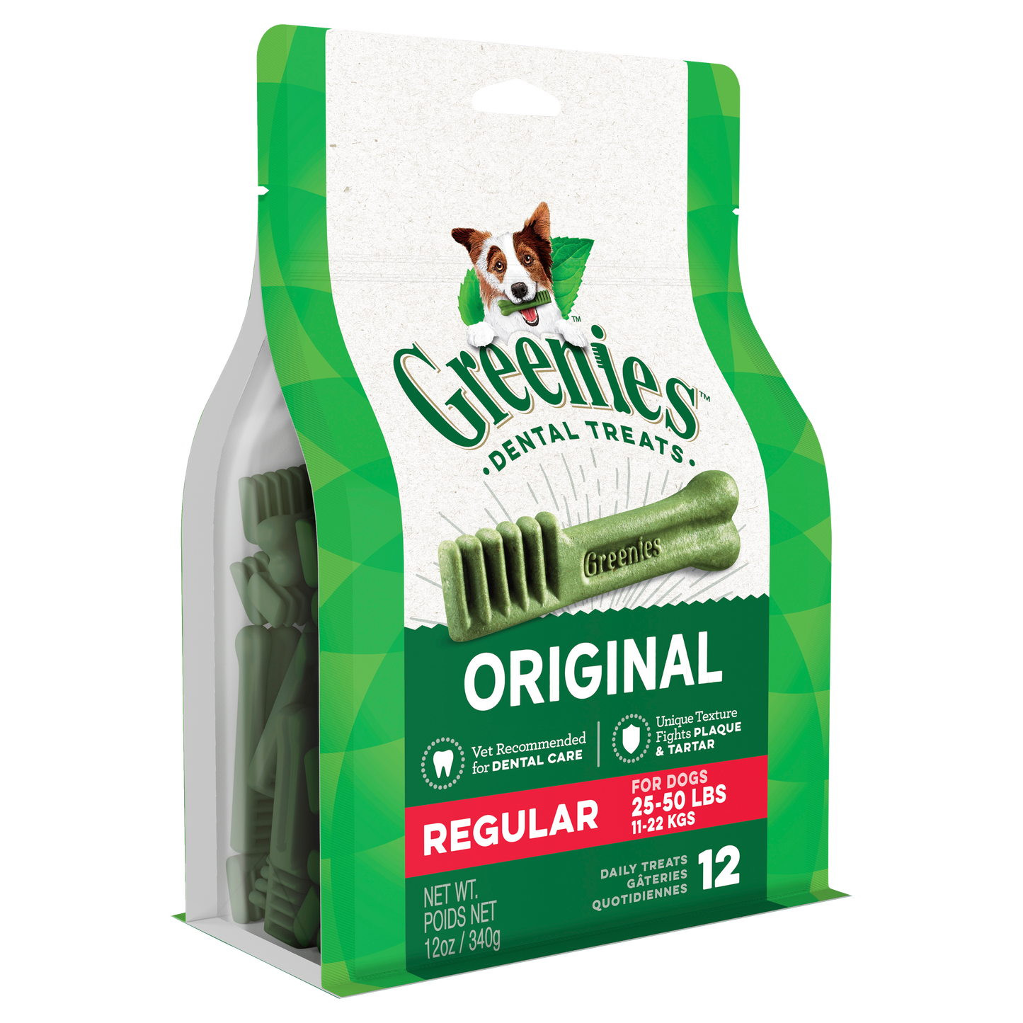 GREENIES Original Dental Regular Dental Dog Treats 12 pack
