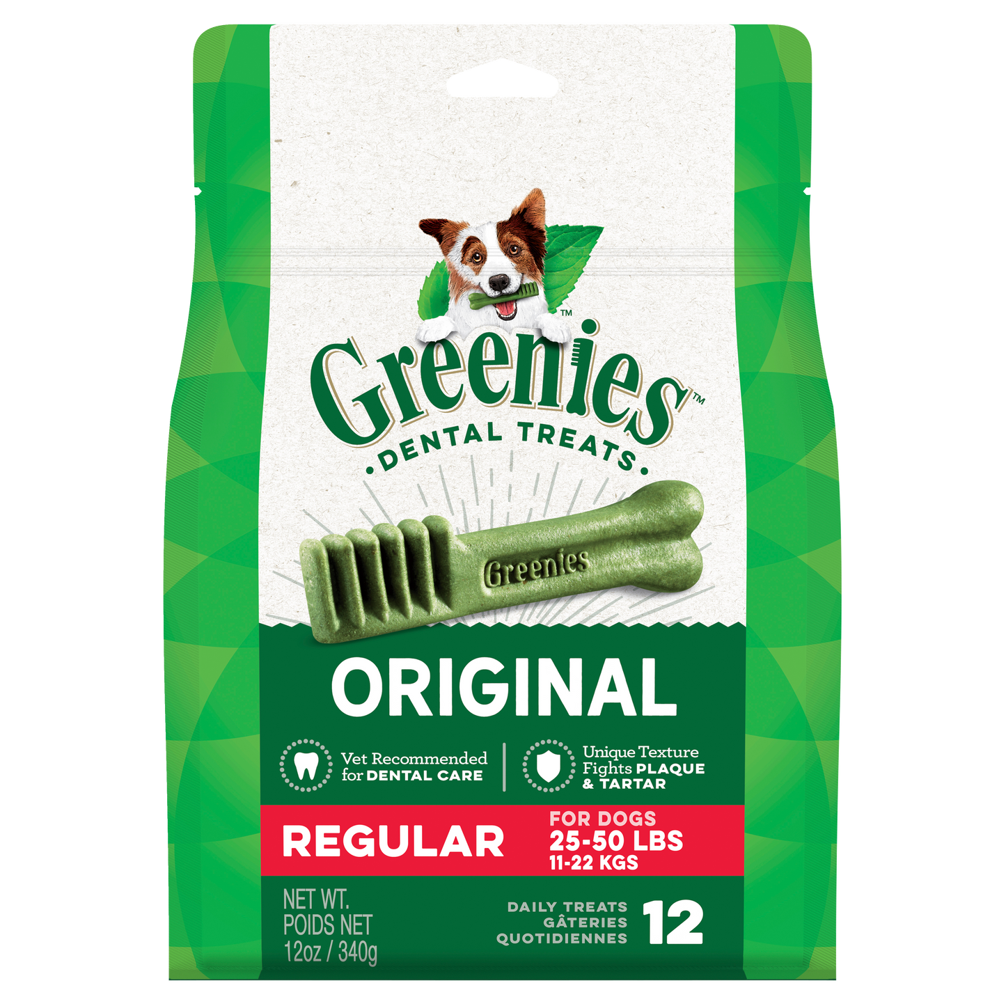 GREENIES Original Dental Regular Dental Dog Treats 12 pack