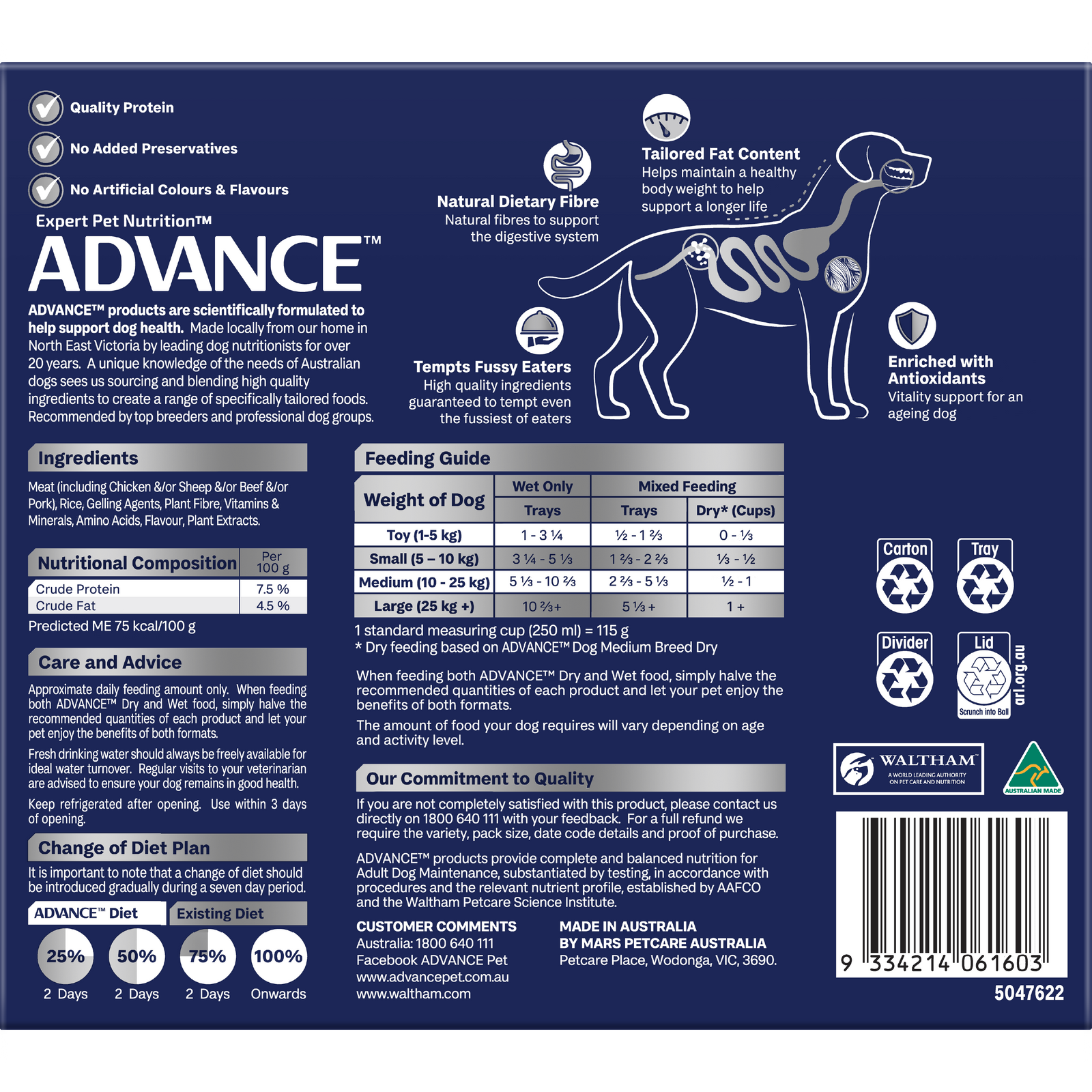 ADVANCE™ Healthy Ageing Adult All Breed Chicken with Rice Trays