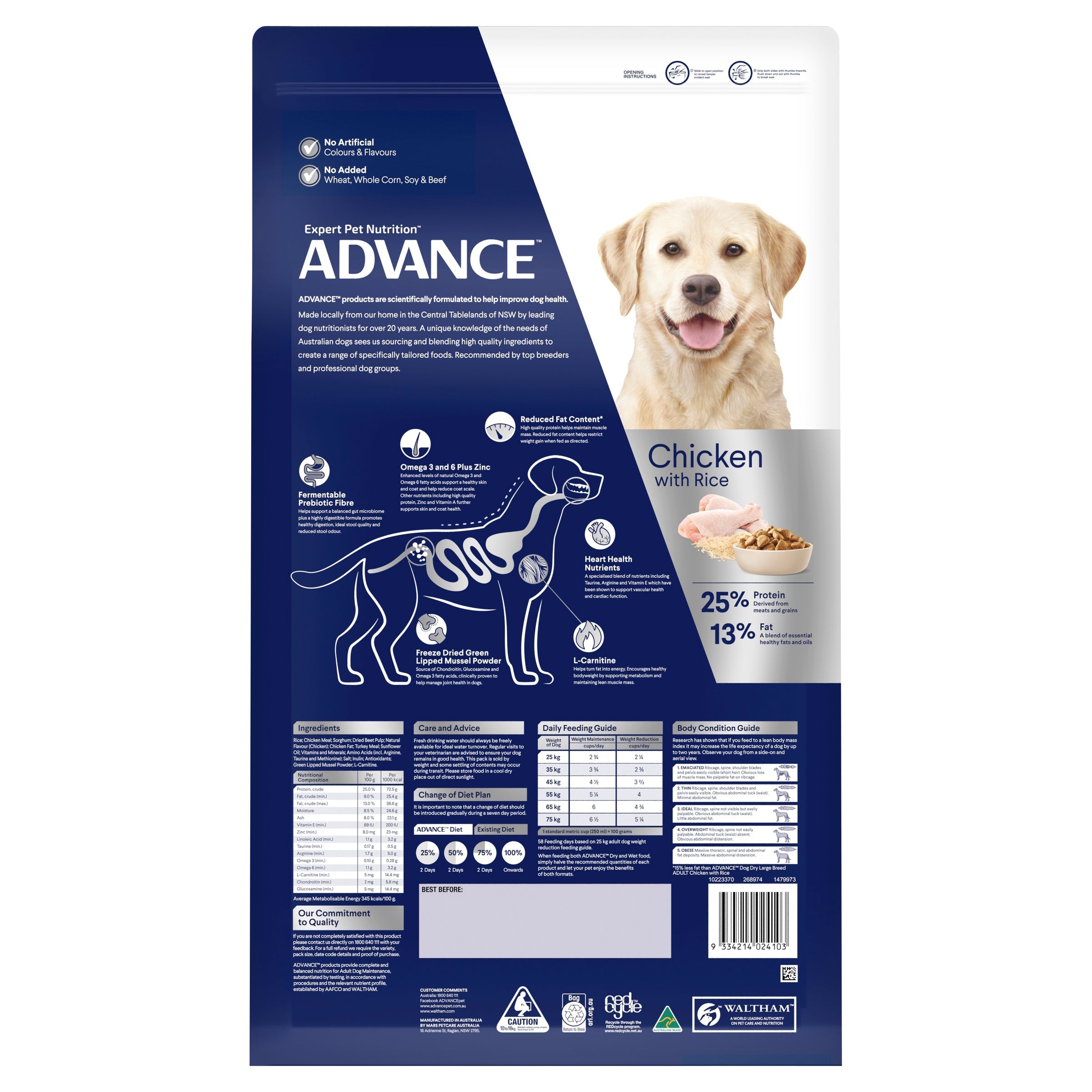 ADVANCE Healthy Weight Adult Large Breed Chicken with Rice ADVANCE Pet