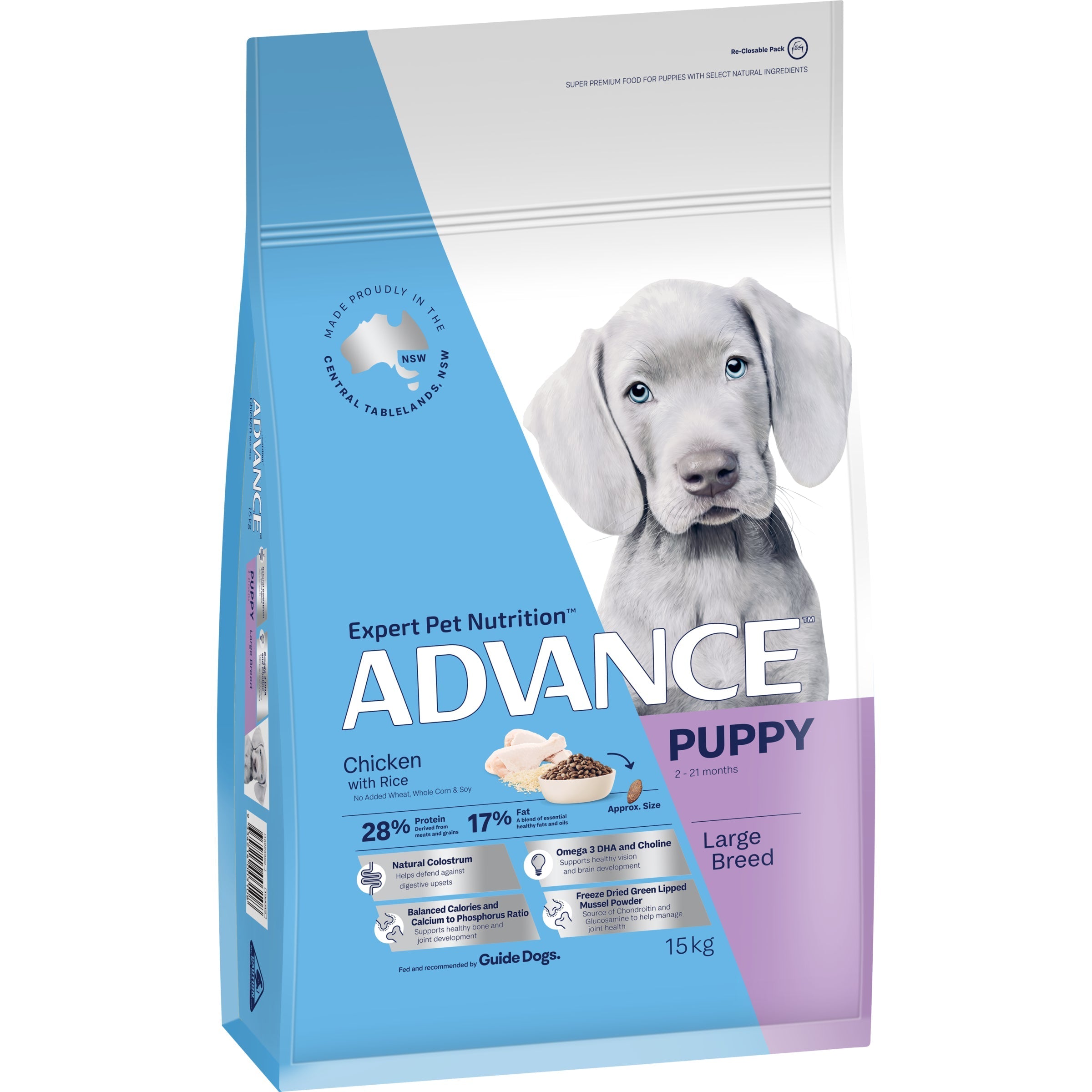 Advance puppy on sale food large breed