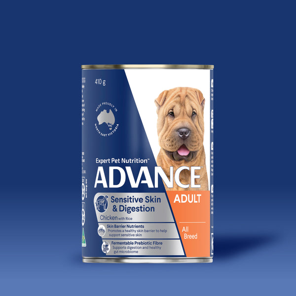ADVANCE Sensitive Skin and Digestion Adult All Breed Chicken with Rice Cans